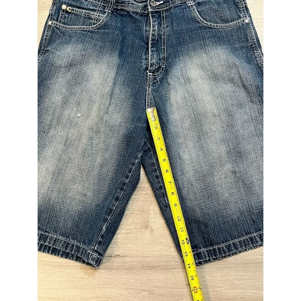 Southpole Shorts Mens 36‎ Blue Denim Y2K Streetwear Pockets Baggy Hip Hop Adult